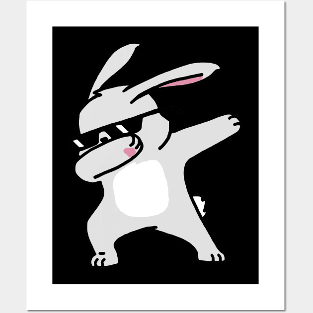 Funny Dabbing Rabbit Wall Art by jopska